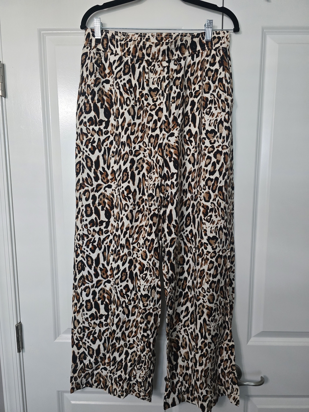 Counterparts Leopard Print Boot-Cut Pants - Brown/Black/Cream
